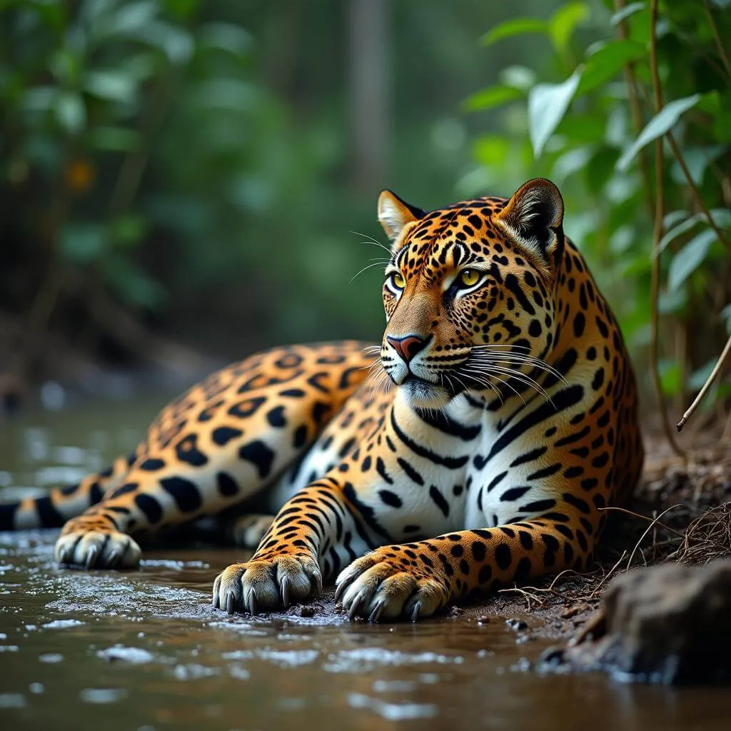 Rare jaguar sighting in Amazon rainforest