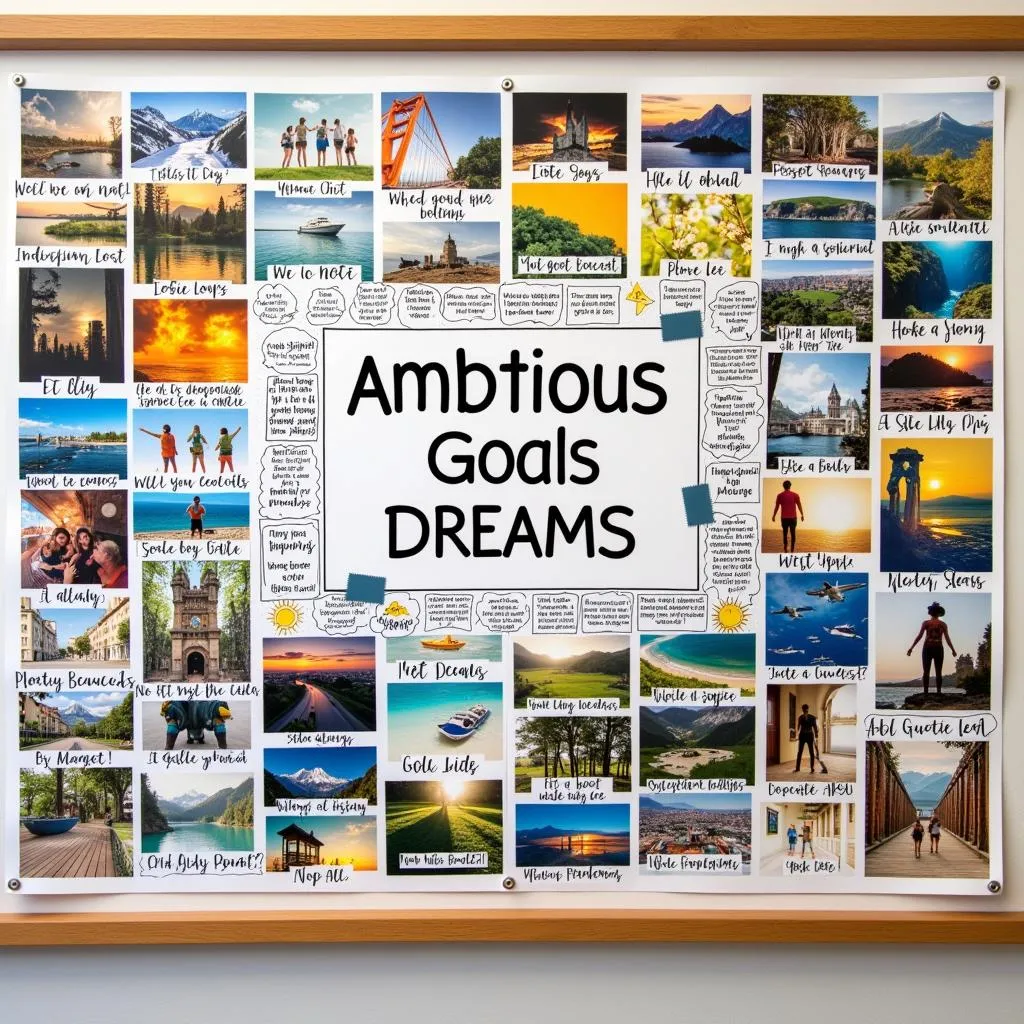 Ambitious goals vision board