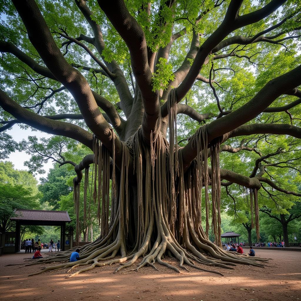 Ancient Banyan tree showcasing its cultural importance in India