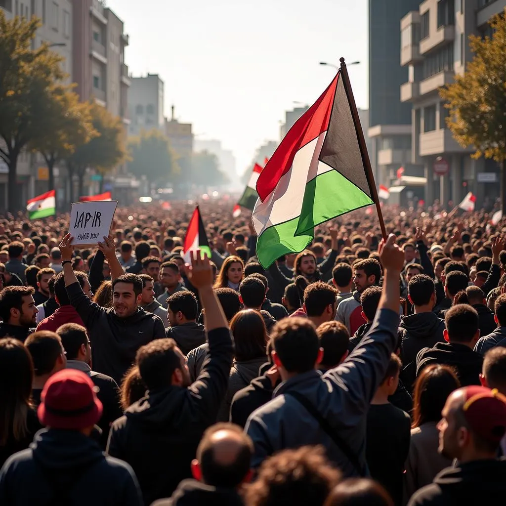 People protesting during the Arab Spring