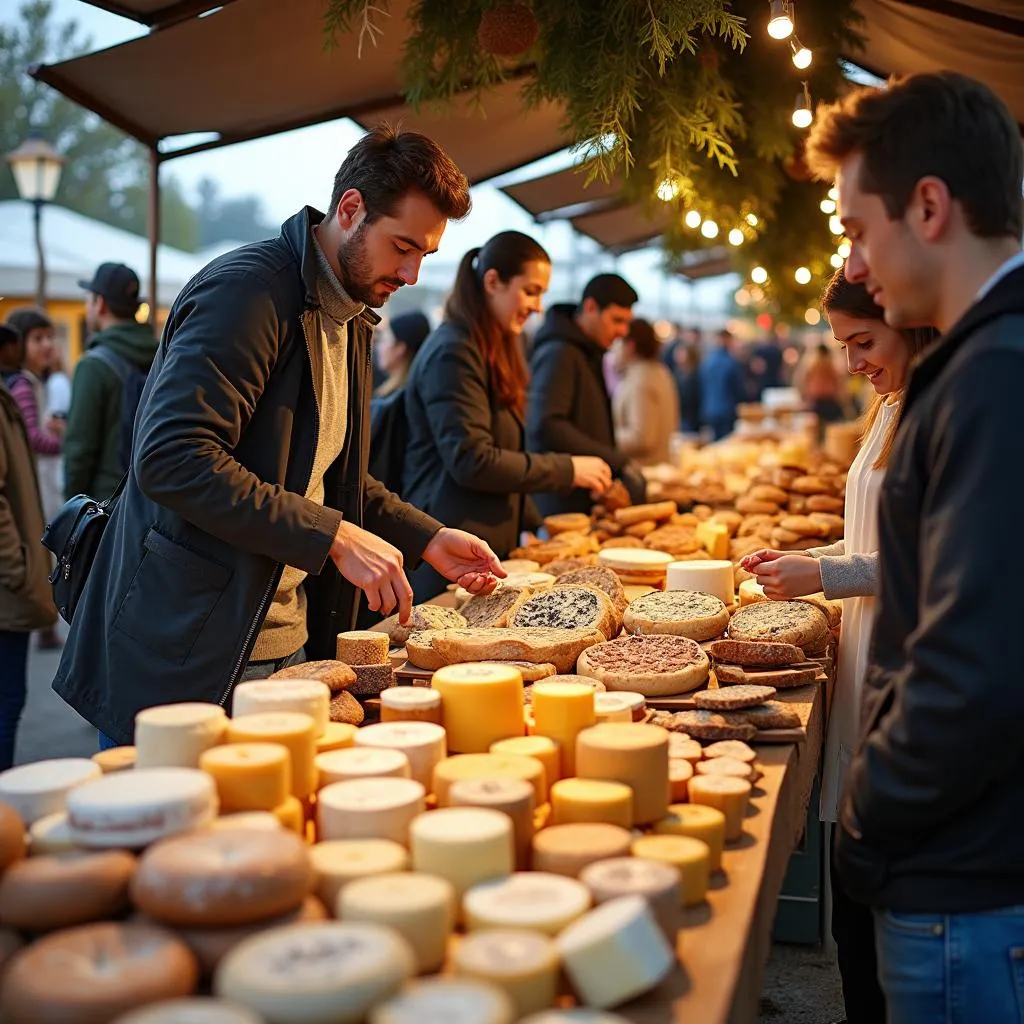 Artisanal food stalls at a local market