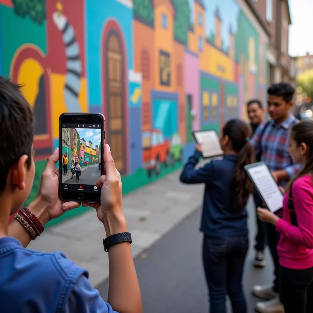 Augmented reality enhancing street art education