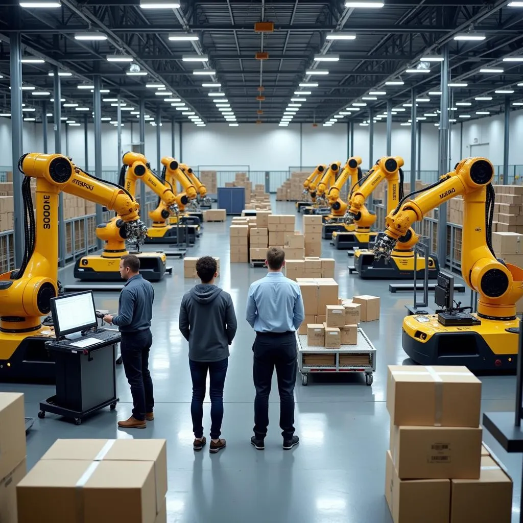 Automation in logistics with warehouse robots