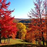 Colorful autumn landscape with trees