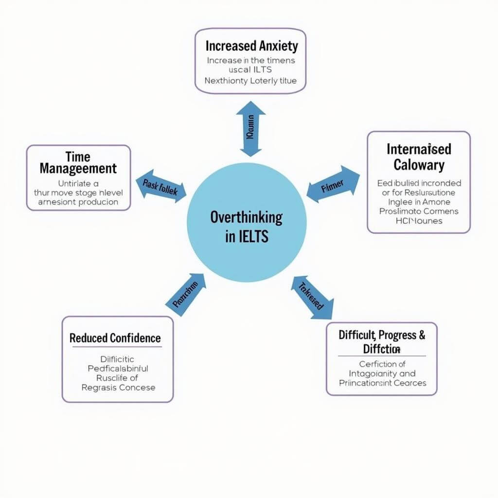 Diagram showing impact of overthinking on IELTS performance