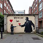 Banksy's thought-provoking street art addressing social issues