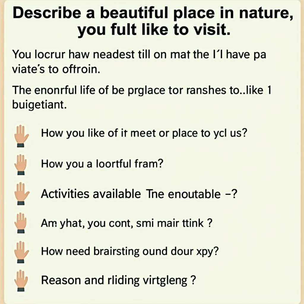 IELTS Speaking cue card about a beautiful place in nature