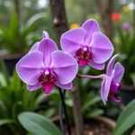 Stunning orchid in a botanical garden