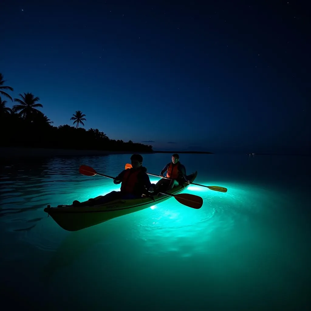 Bioluminescent kayaking in Mosquito Bay, Puerto Rico