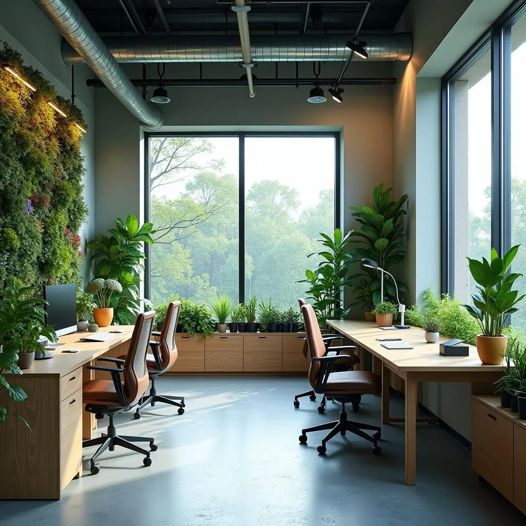 Biophilic office design enhancing productivity and well-being