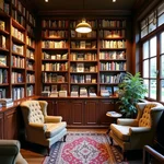 Cozy interior of The Reading Nook bookstore