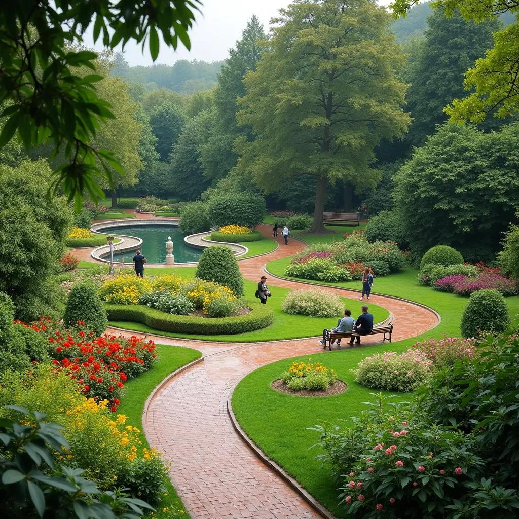 Peaceful botanical garden for relaxation