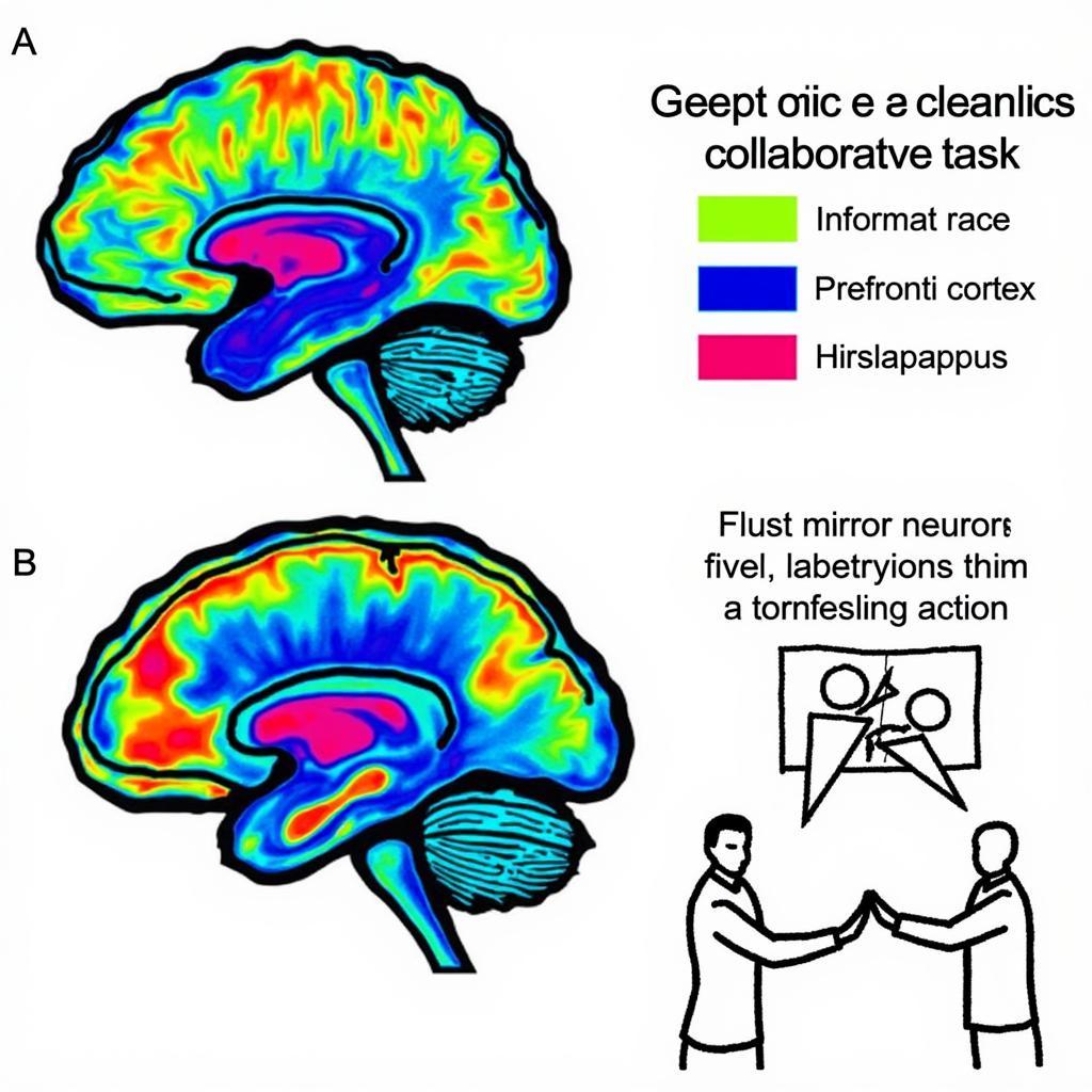 Brain scan showing increased activity during collaboration