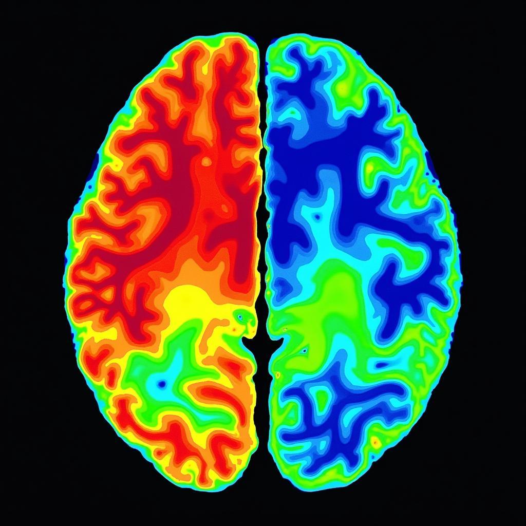 Brain scan image showing effects of mindfulness on neural activity