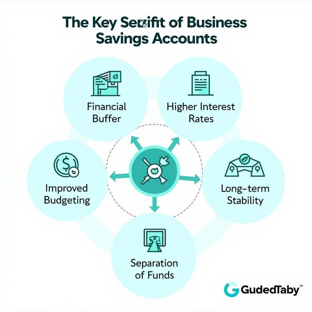 Benefits of Business Savings Accounts Infographic