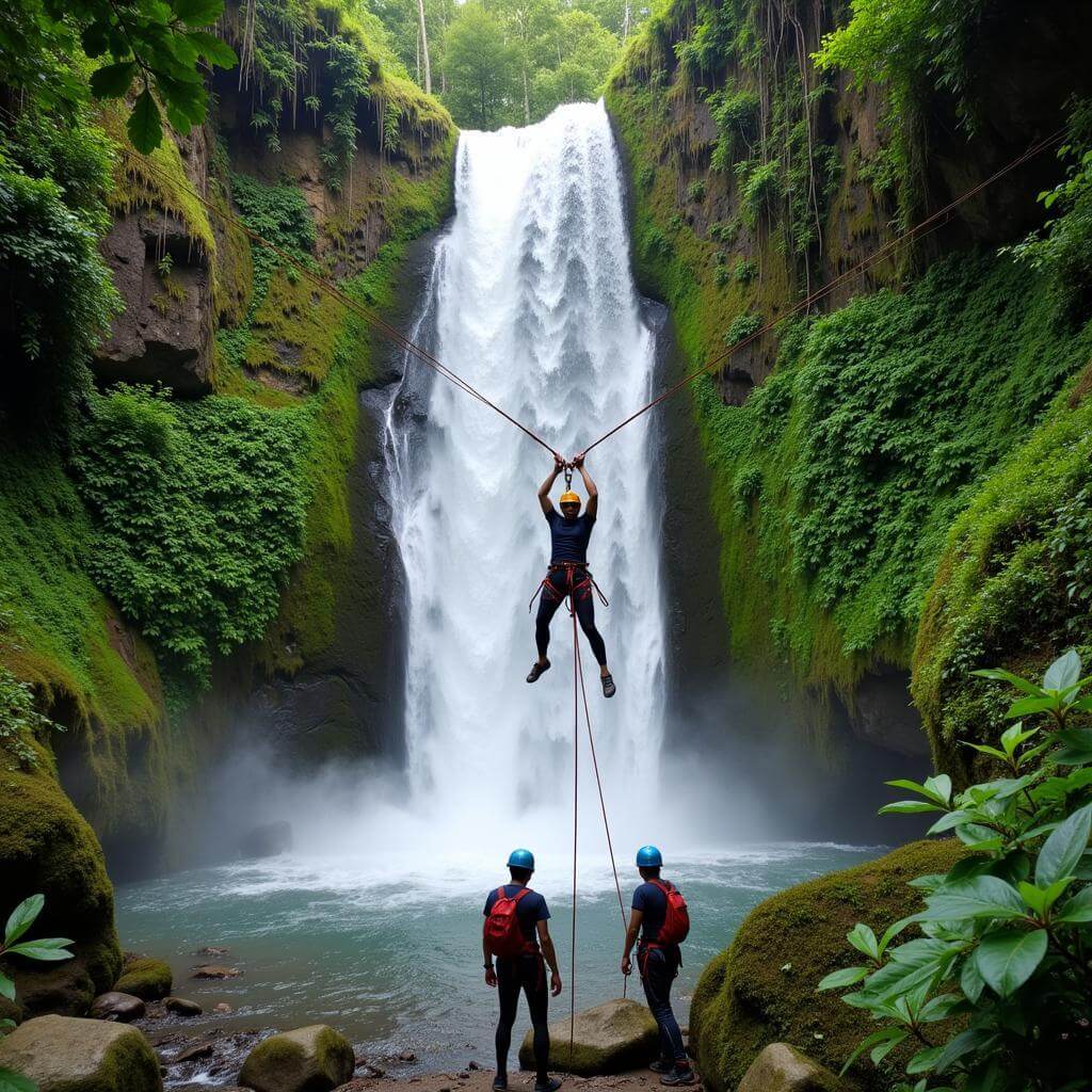 Canyoning adventure in Costa Rica with waterfall rappelling