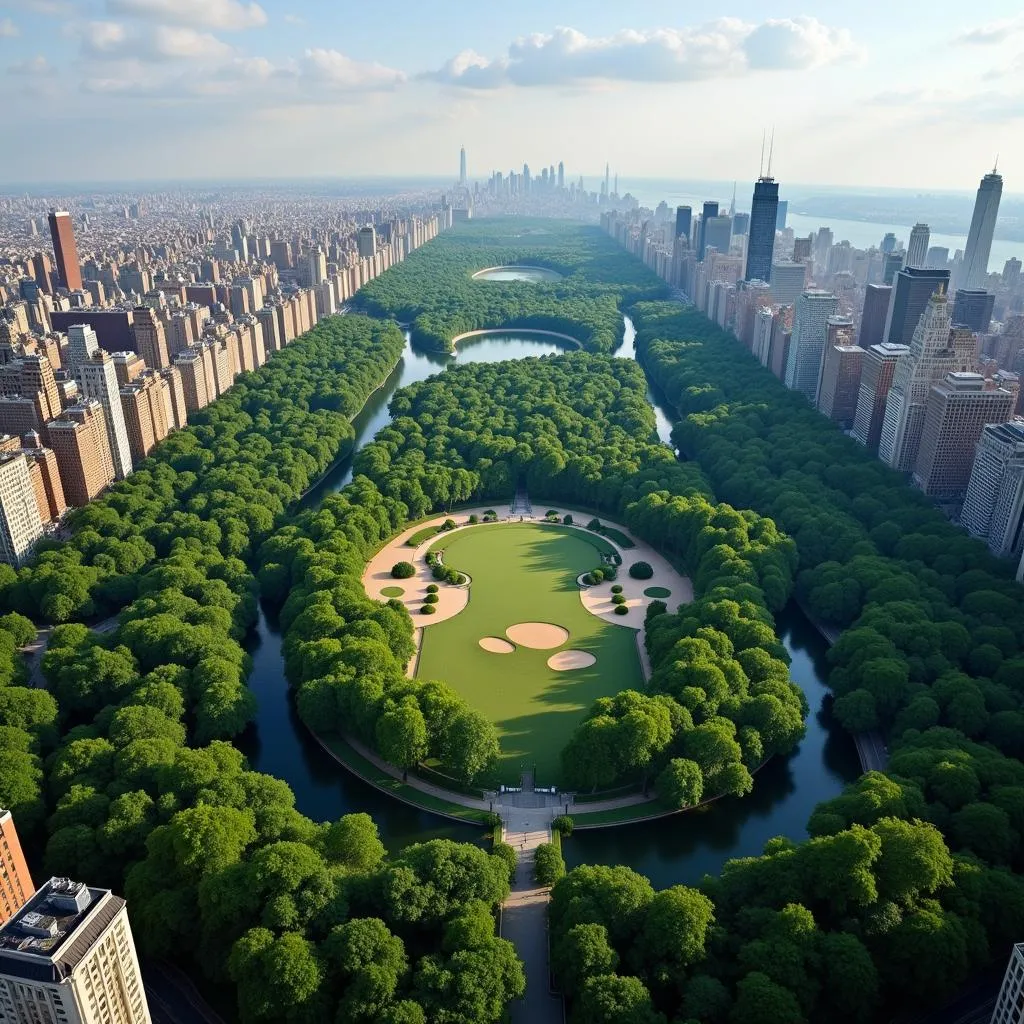 Aerial view of Central Park in New York City