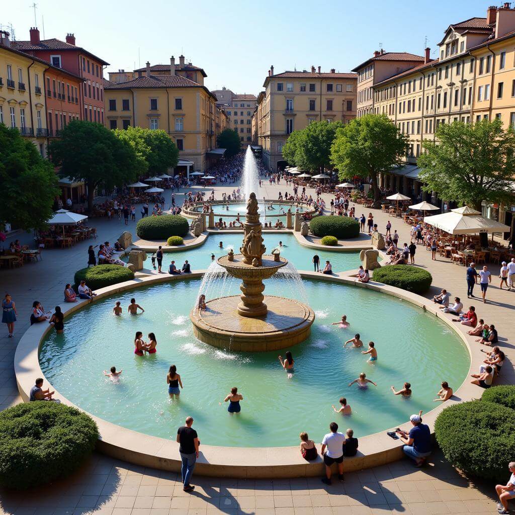 Central Square: A popular public space in the heart of the city