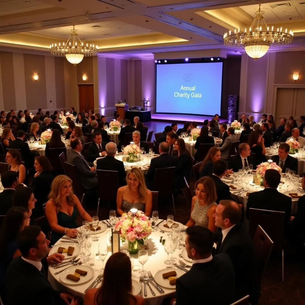 Charity gala dinner event organized for fundraising