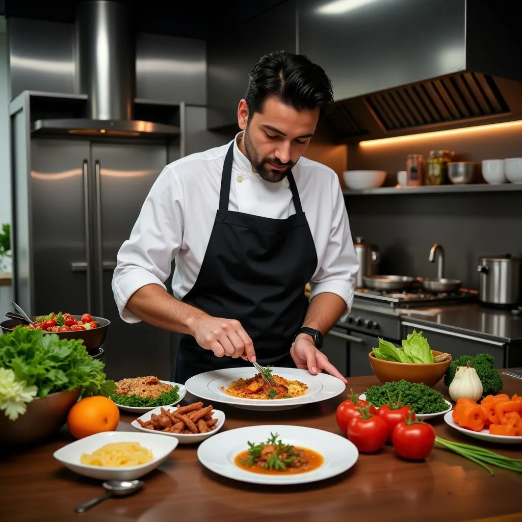 Chef innovating with local ingredients