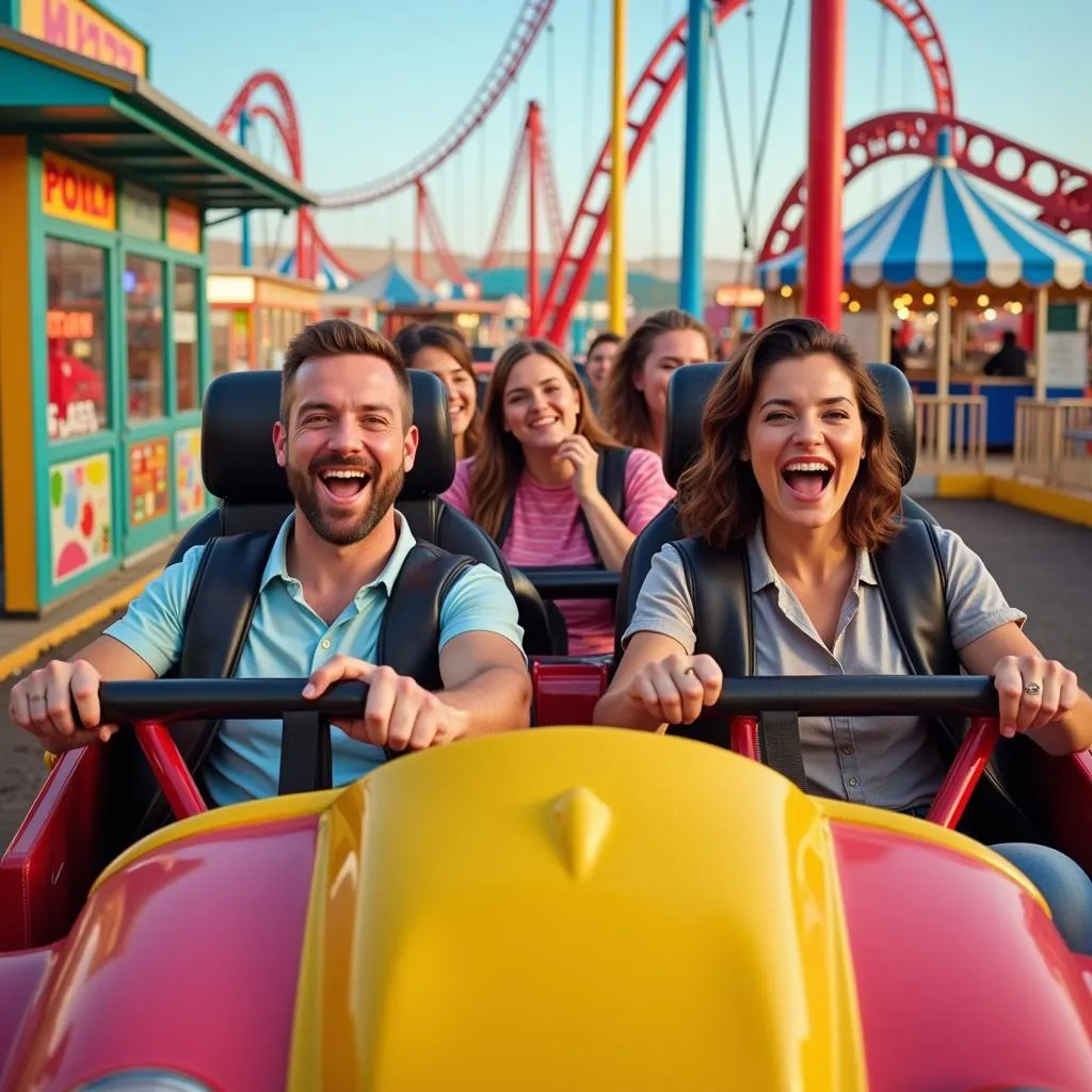 Child-like joy at an amusement park