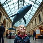 Child visiting Natural History Museum in London