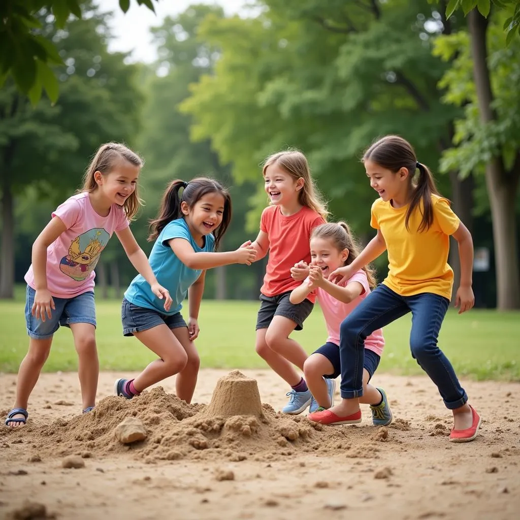 Children playing together outdoors