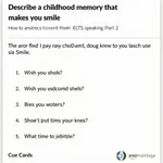 IELTS Speaking cue card for childhood memory