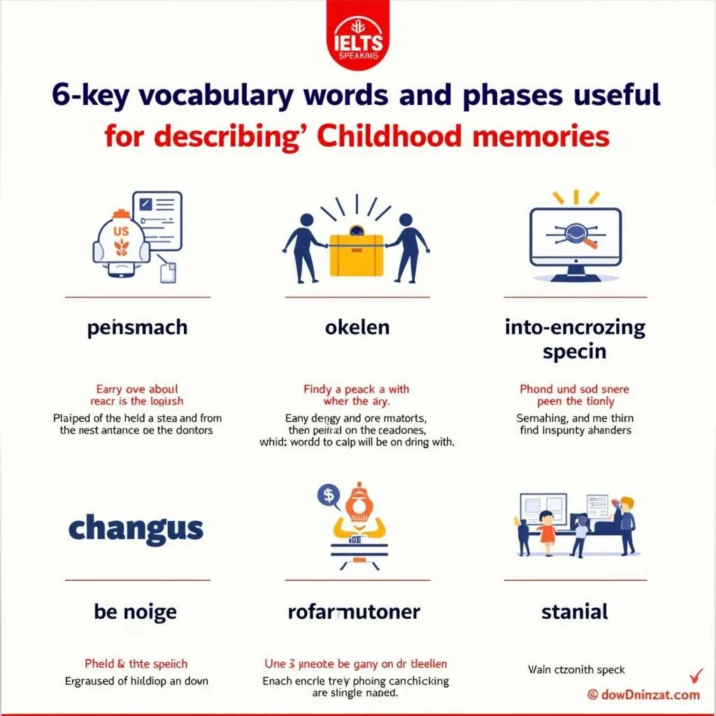 Key vocabulary for describing childhood memories in IELTS Speaking