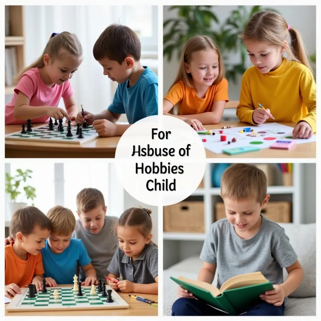 Children engaged in various hobbies