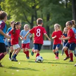 Children participating in competitive sports