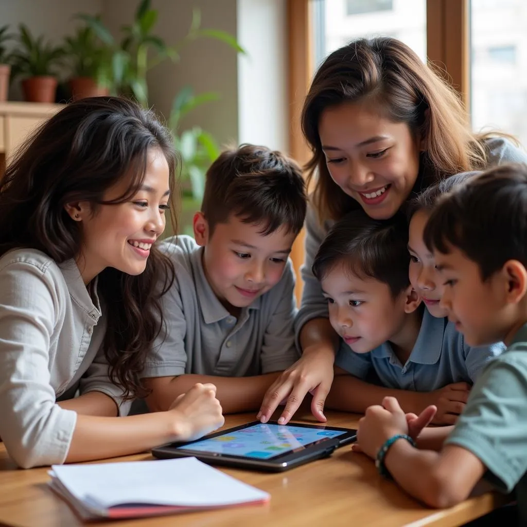 Children using social media safely under adult supervision