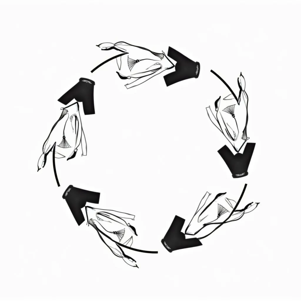 Circular fashion economy concept visualization