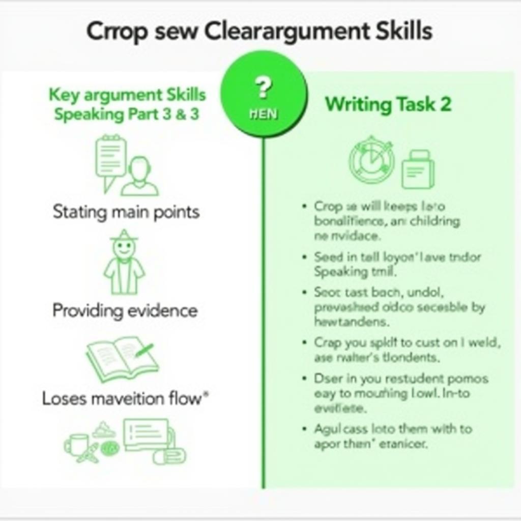 Comparison of clear arguments in IELTS Speaking and Writing