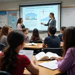 Climate change education in a classroom