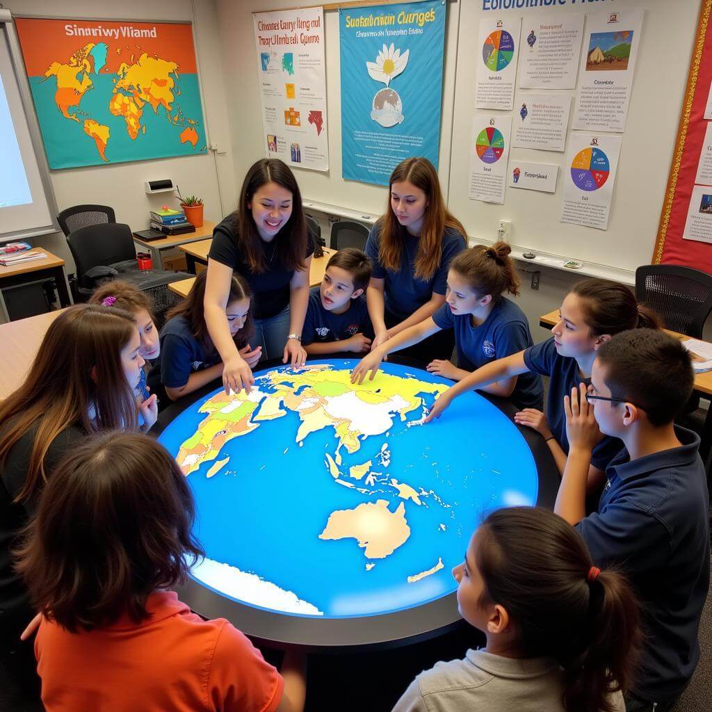 Students exploring global climate change impacts