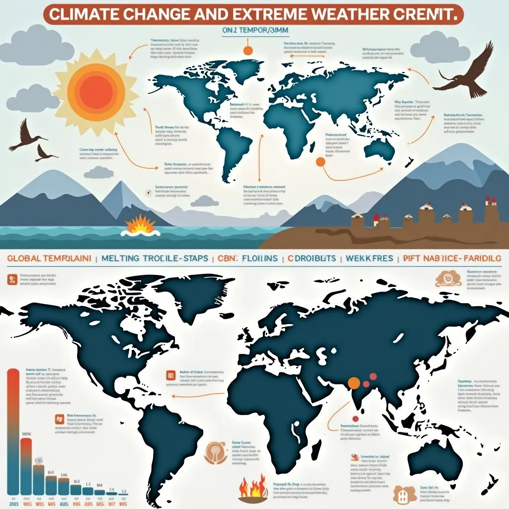 Infographic showing climate change impact on extreme weather