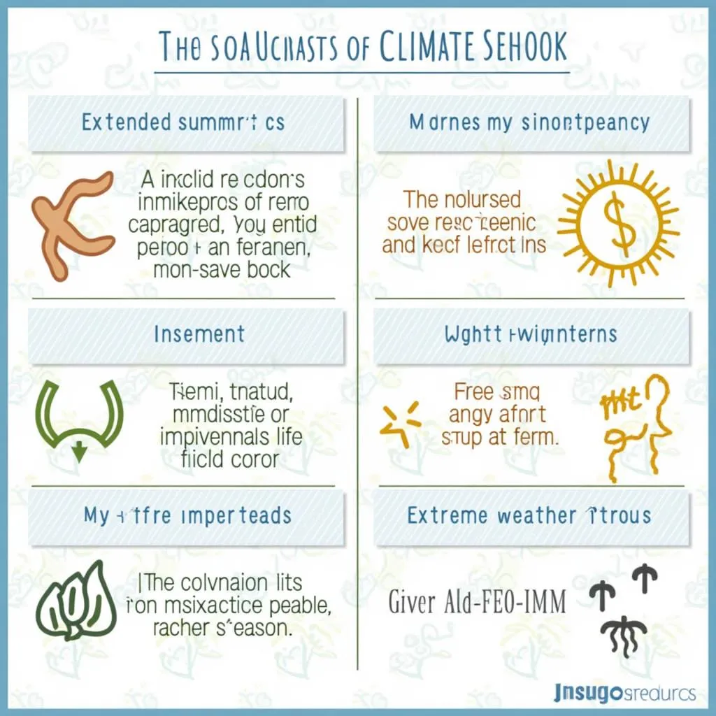 Infographic showing climate change impact on seasons