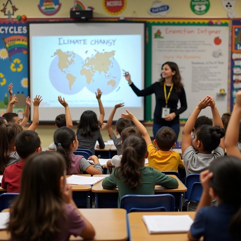 Climate change lesson in a diverse classroom