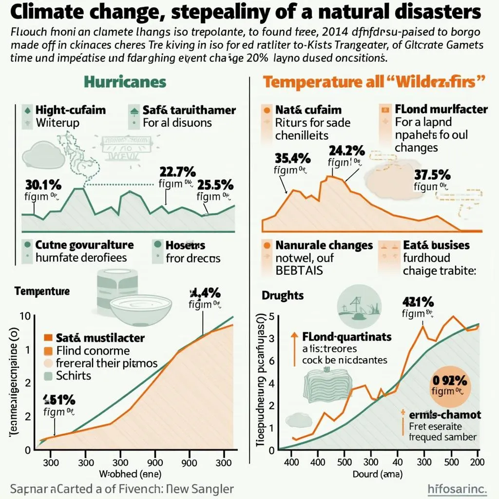 Infographic showing climate change impact on natural disasters