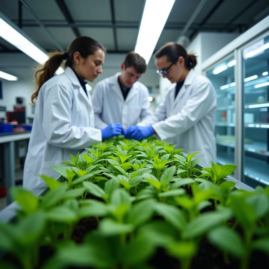 Climate-resilient crop research in laboratory