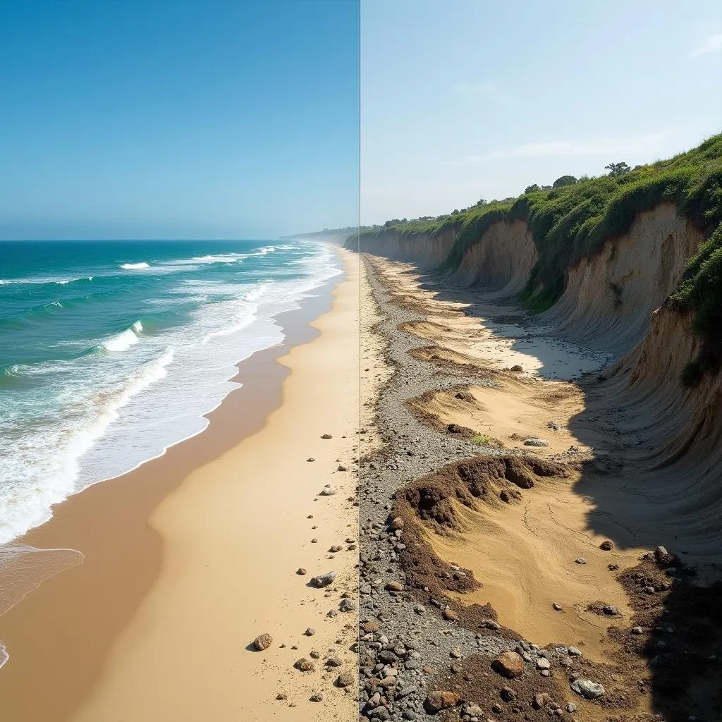 Coastal ecosystem transformation over time