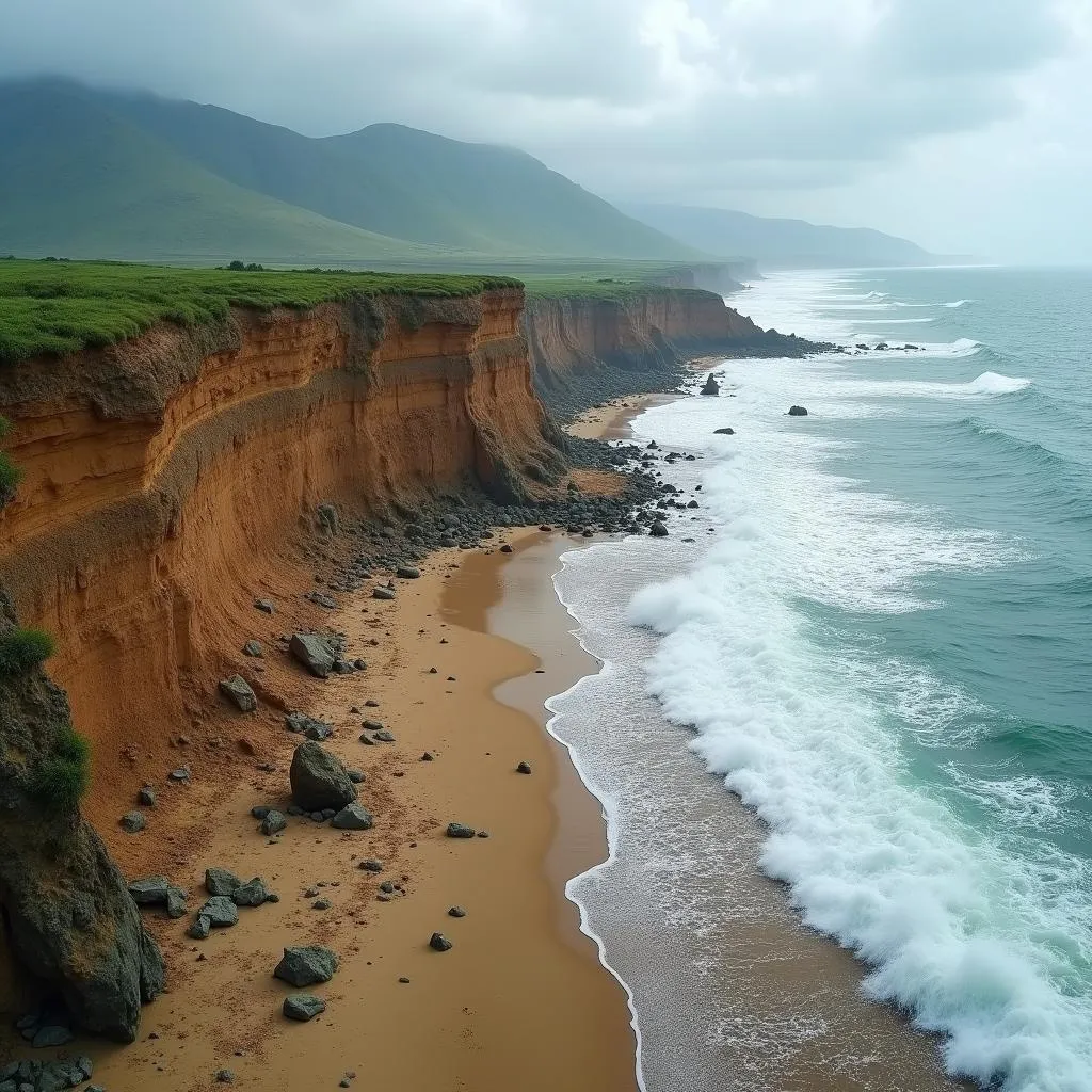 Coastal erosion due to climate change