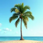 Coconut palm tree in tropical region