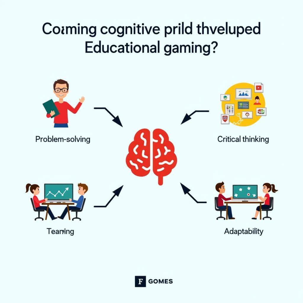 Cognitive benefits of gaming in education illustration