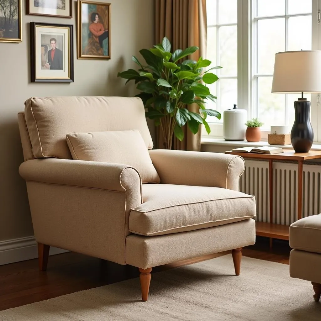 Comfortable armchair in a cozy living room