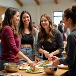 People gathering at a community center event