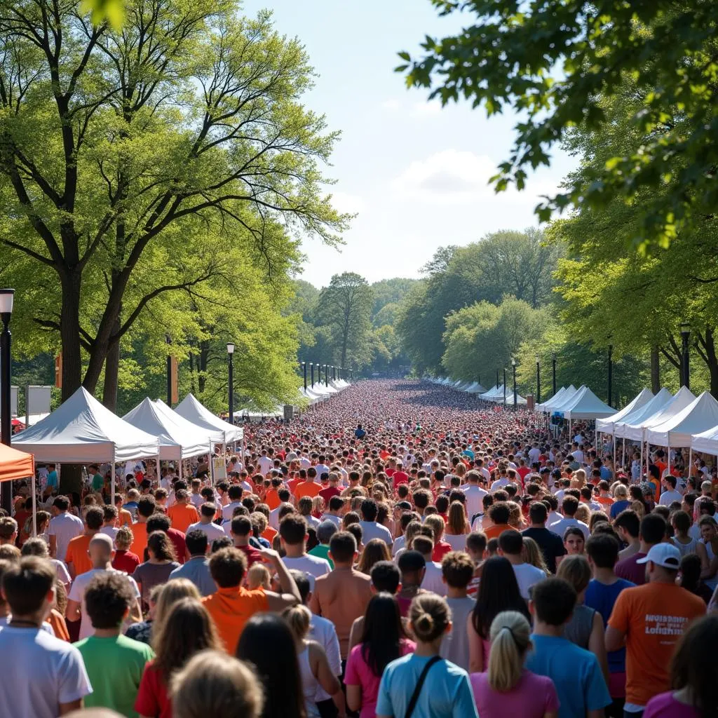 Large-scale fundraising event in the park