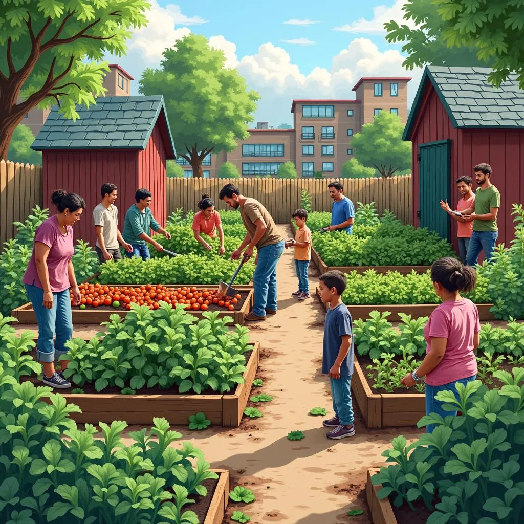 Community garden providing fresh produce access