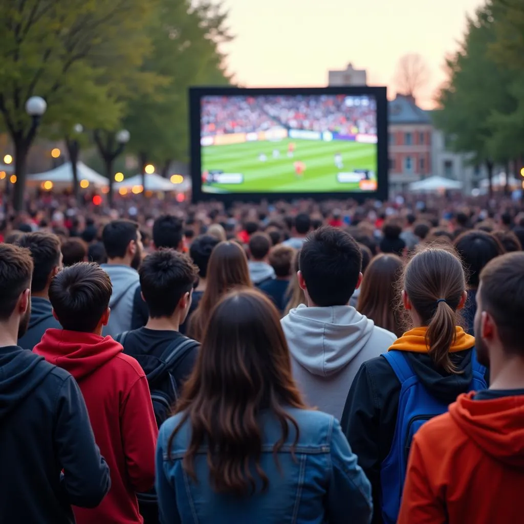 Local community gathered to watch sports event